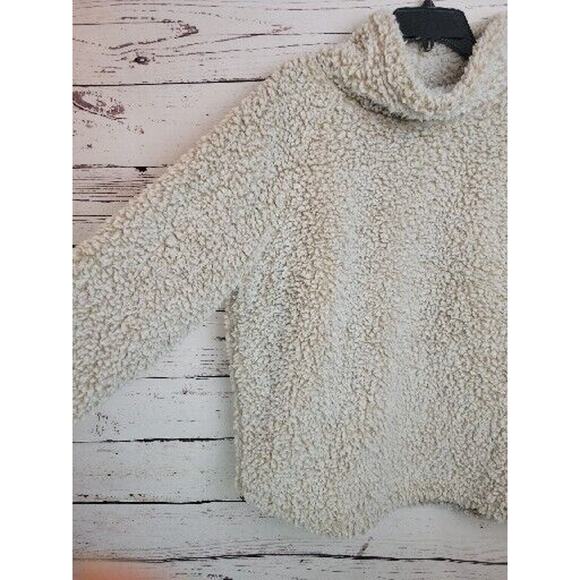 Eddie Bauer Tan Turtleneck Sherpa Long Sleeve Pullover Sweater Women's Size XL - Picture 6 of 7